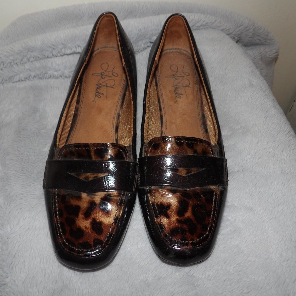 Life Stride " Tate"  Animal Print Loafers Sz 9.5 M
